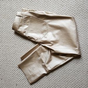 Slim super high rise gold pant by express